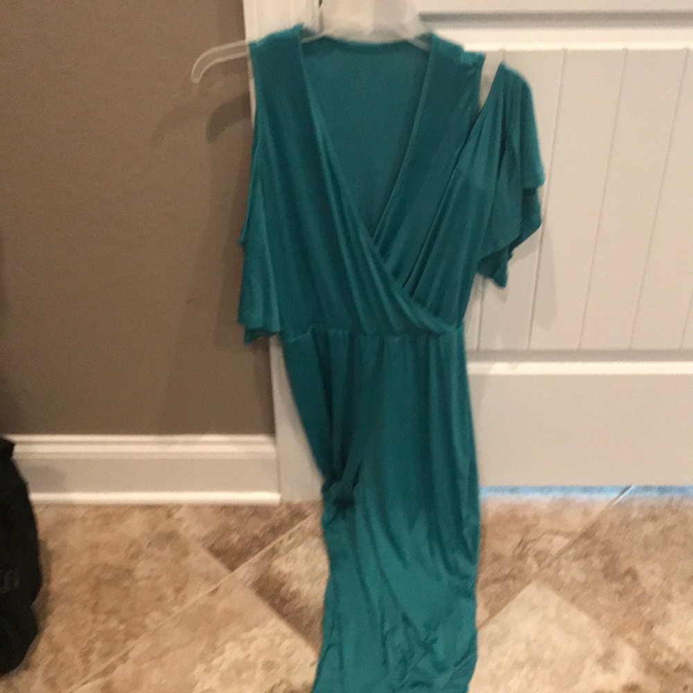 Vintage green silky pants suit